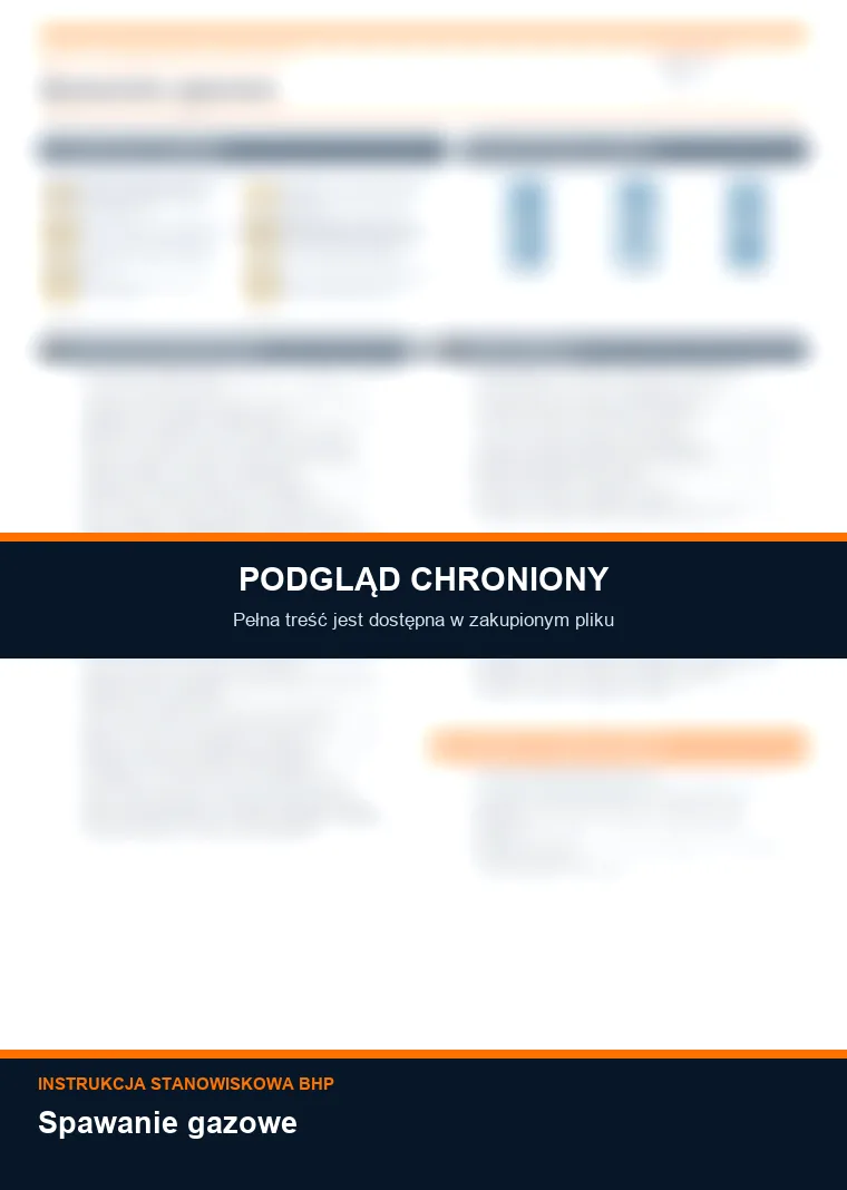 Instrukcja BHP - Spawanie gazowe - chroniony podgląd instrukcji stanowiskowej