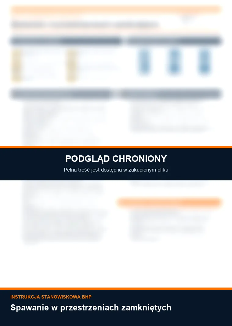 Instrukcja BHP - Spawanie w przestrzeniach zamkniętych - chroniony podgląd instrukcji stanowiskowej