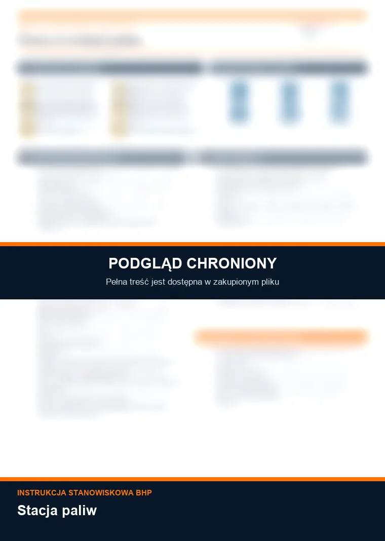 Instrukcja BHP - Stacja paliw - chroniony podgląd instrukcji stanowiskowej