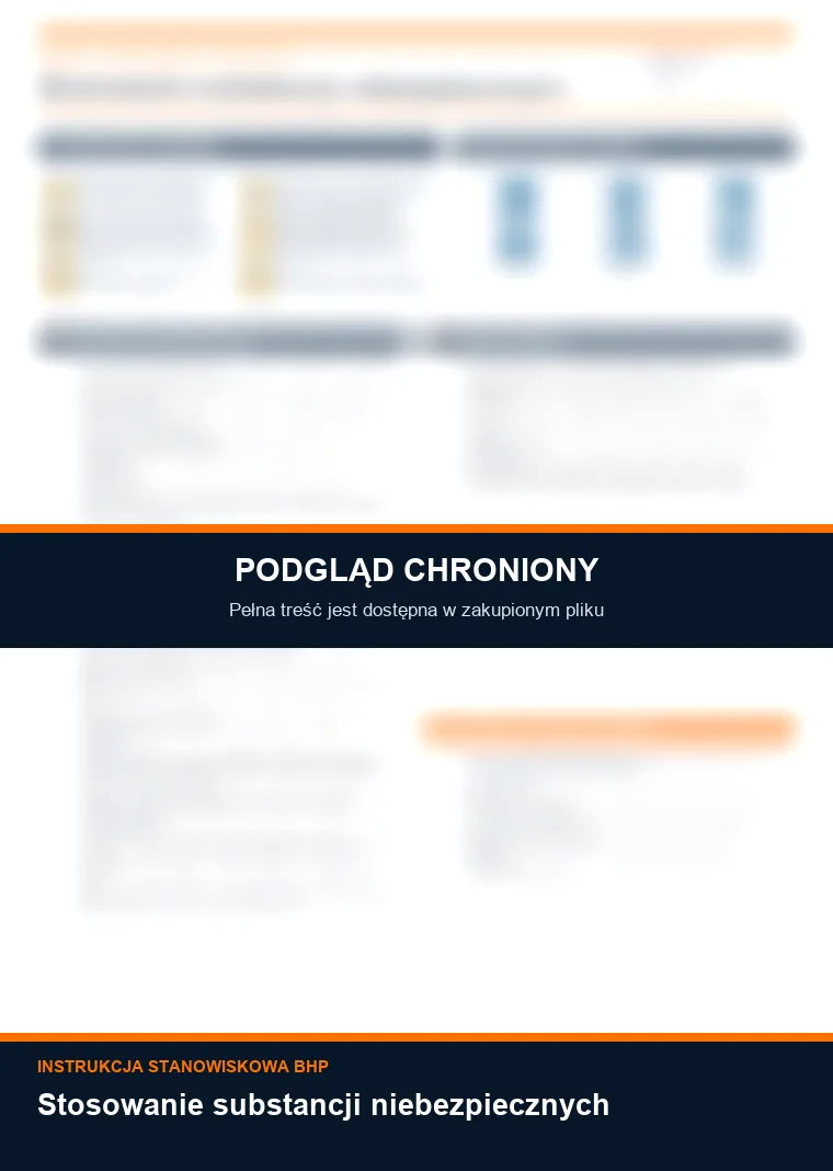 Instrukcja BHP - Stosowanie substancji niebezpiecznych - chroniony podgląd instrukcji stanowiskowej