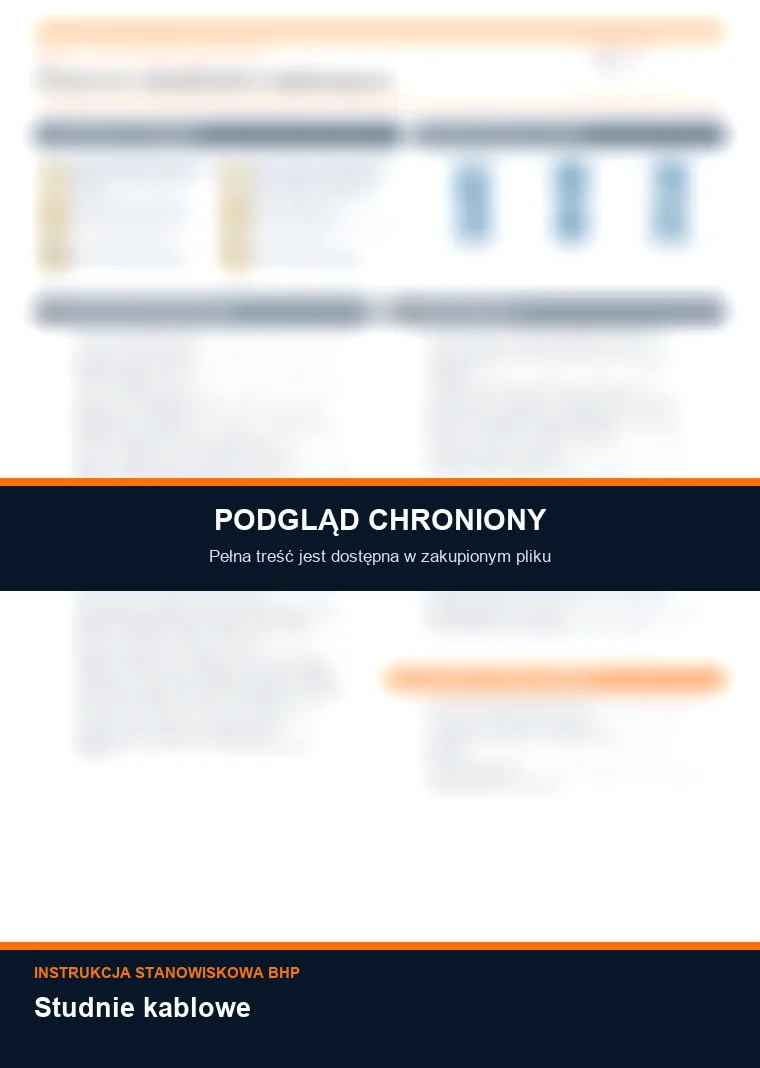 Instrukcja BHP - Studnie kablowe - chroniony podgląd instrukcji stanowiskowej