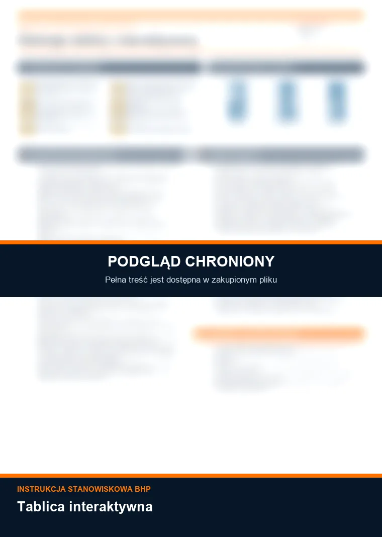 Instrukcja BHP - Tablica interaktywna - chroniony podgląd instrukcji stanowiskowej