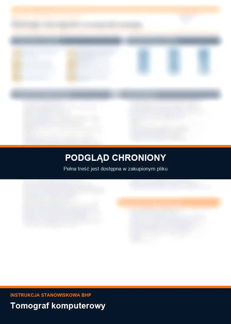 Instrukcja BHP - Tomograf komputerowy - chroniony podgląd instrukcji stanowiskowej