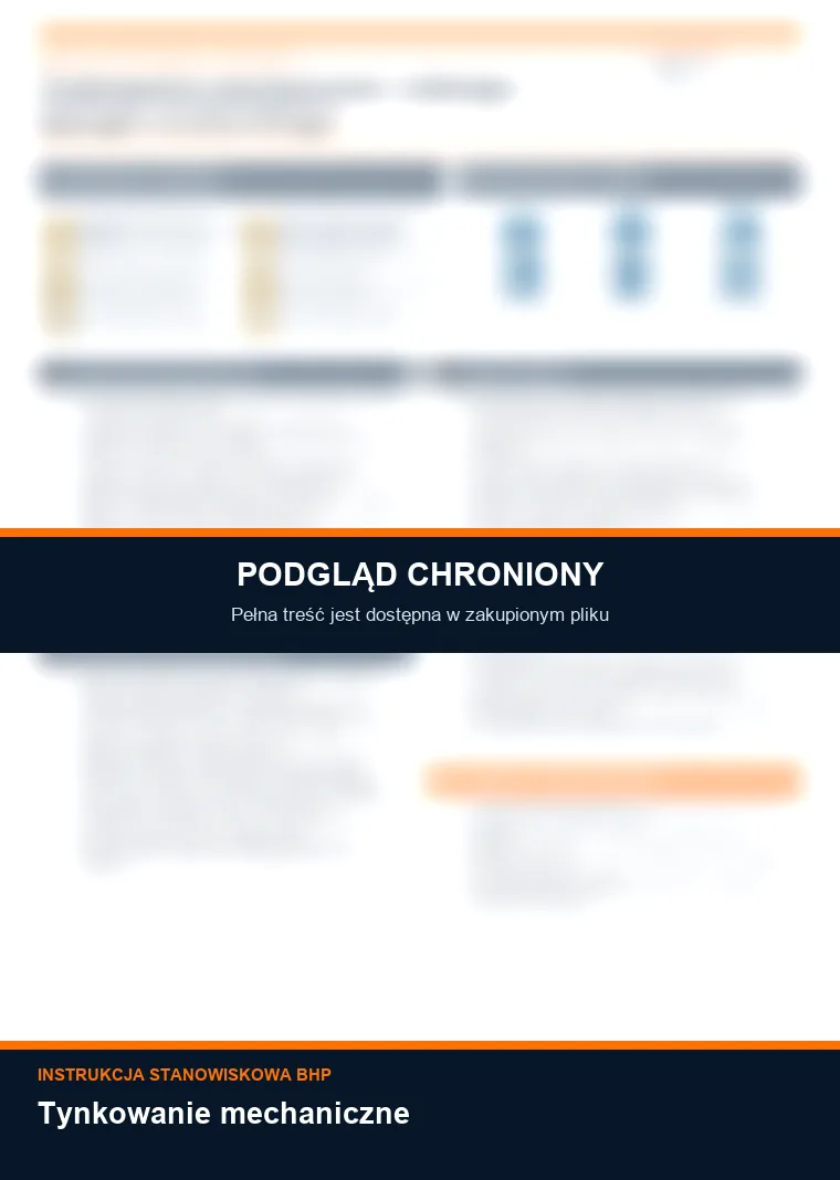 Instrukcja BHP - Tynkowanie mechaniczne - chroniony podgląd instrukcji stanowiskowej