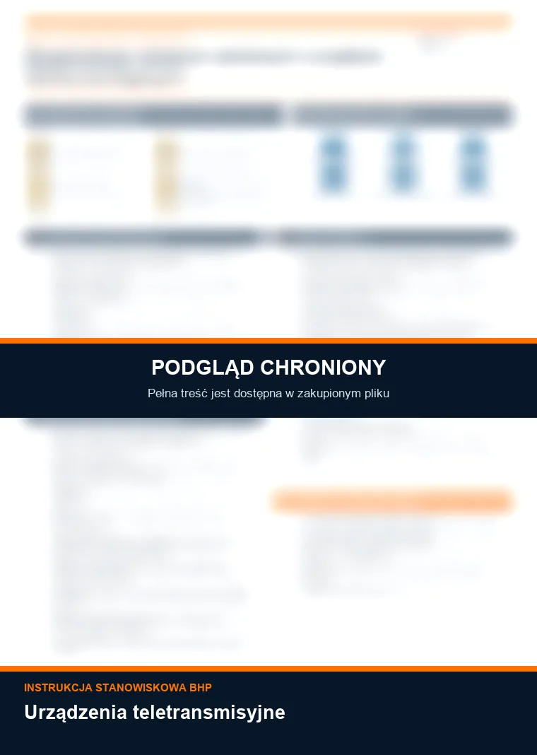 Instrukcja BHP - Urządzenia teletransmisyjne - chroniony podgląd instrukcji stanowiskowej