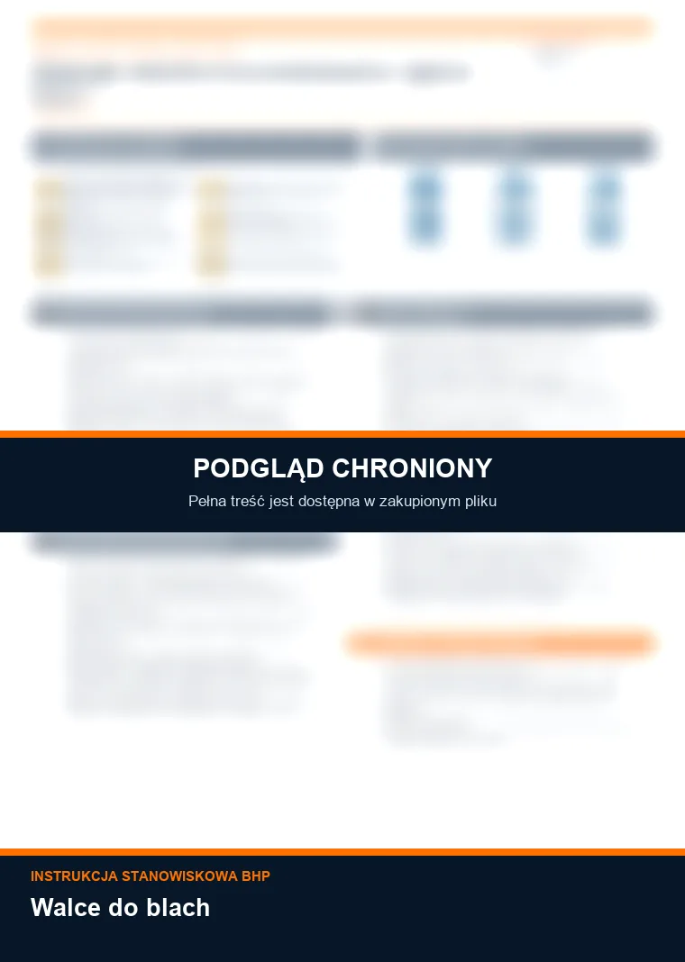 Instrukcja BHP - Walce do blach - chroniony podgląd instrukcji stanowiskowej