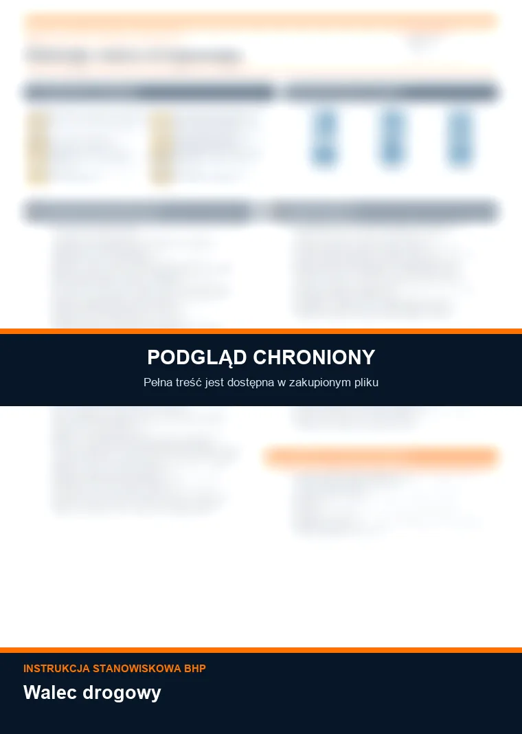Instrukcja BHP - Walec drogowy - chroniony podgląd instrukcji stanowiskowej