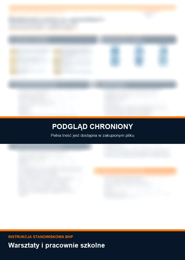 Instrukcja BHP - Warsztaty i pracownie szkolne - chroniony podgląd instrukcji stanowiskowej