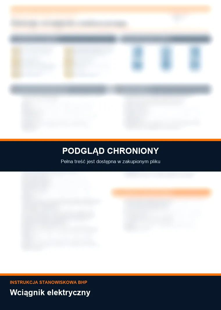 Instrukcja BHP - Wciągnik elektryczny - chroniony podgląd instrukcji stanowiskowej