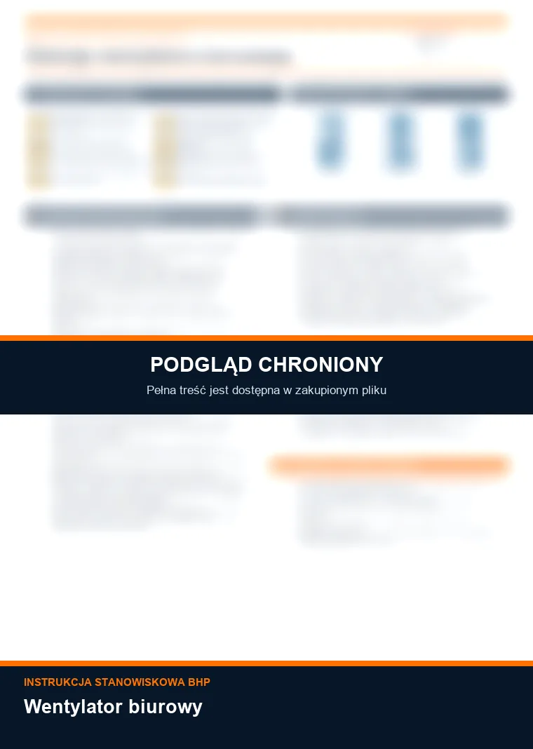 Instrukcja BHP - Wentylator biurowy - chroniony podgląd instrukcji stanowiskowej