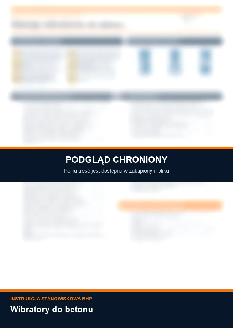 Instrukcja BHP - Wibratory do betonu - chroniony podgląd instrukcji stanowiskowej