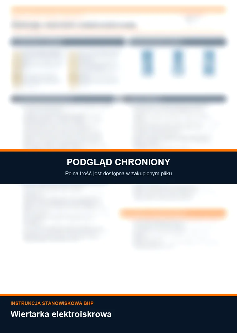 Instrukcja BHP - Wiertarka elektroiskrowa - chroniony podgląd instrukcji stanowiskowej