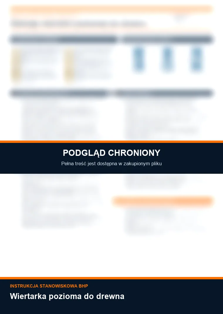 Instrukcja BHP - Wiertarka pozioma do drewna - chroniony podgląd instrukcji stanowiskowej