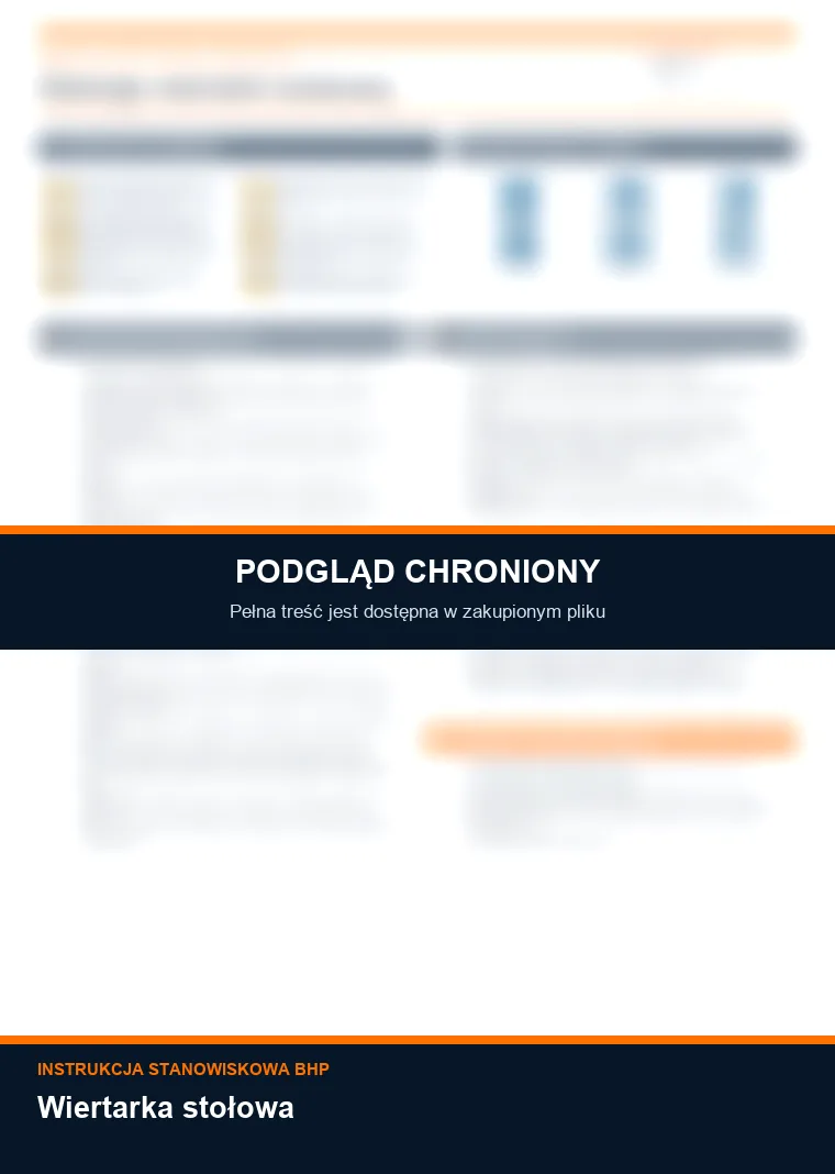 Instrukcja BHP - Wiertarka stołowa - chroniony podgląd instrukcji stanowiskowej