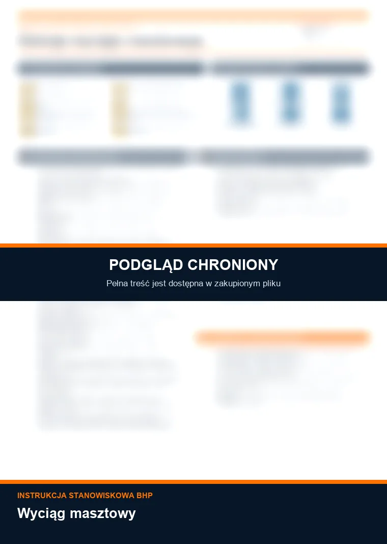 Instrukcja BHP - Wyciąg masztowy - chroniony podgląd instrukcji stanowiskowej