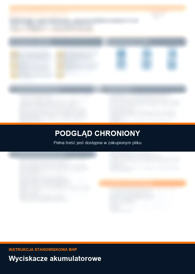Instrukcja BHP - Wyciskacze akumulatorowe - chroniony podgląd instrukcji stanowiskowej