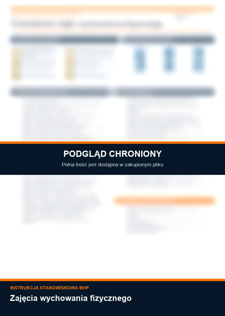 Instrukcja BHP - Zajęcia wychowania fizycznego - chroniony podgląd instrukcji stanowiskowej