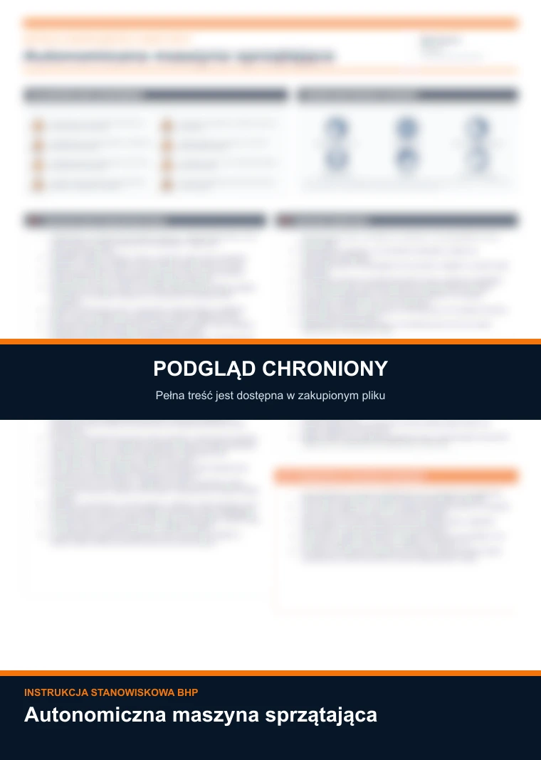 Instrukcja BHP - Autonomiczna maszyna sprzątająca — podgląd chroniony dokumentu A4