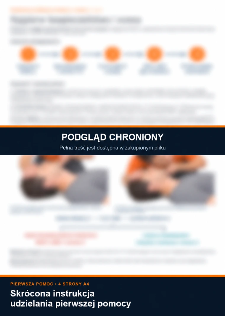 Skrócona instrukcja udzielania pierwszej pomocy — podgląd chroniony dokumentu A4