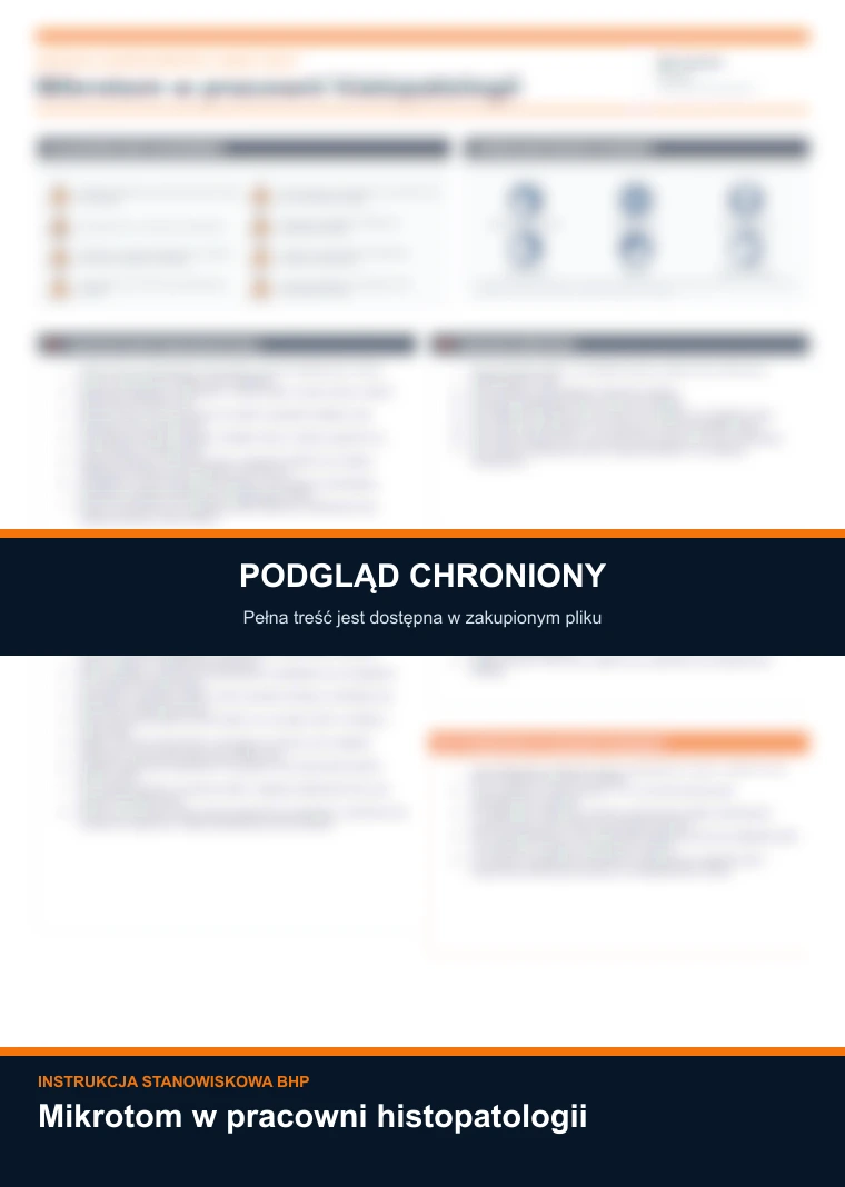 Instrukcja BHP - Mikrotom w pracowni histopatologii — podgląd chroniony dokumentu A4